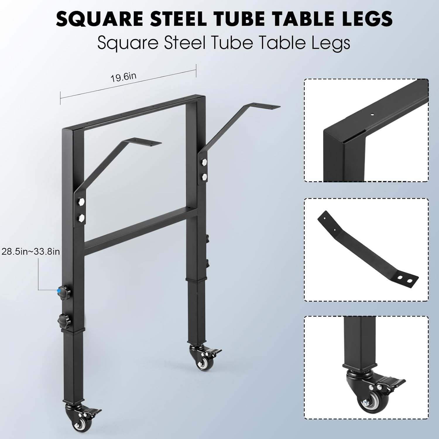 Industrial Strength Workbench Legs - Height Adjustable & Scratch-Free Mobility