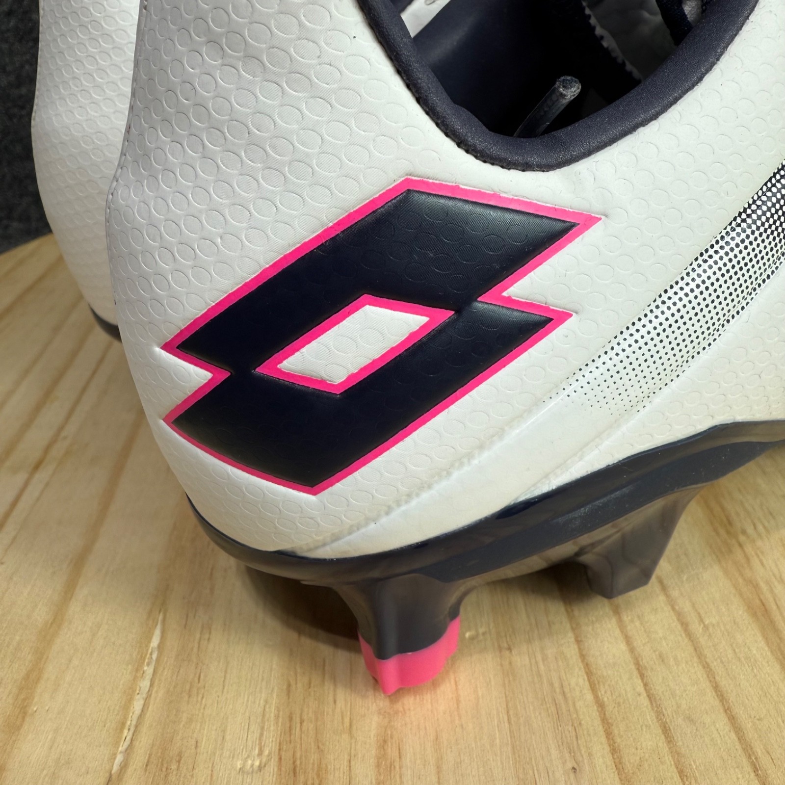 Lotto Maestro 100 IV FG Mens Soccer Cleats All White Navy Vivid Fuchsia 9 NWT