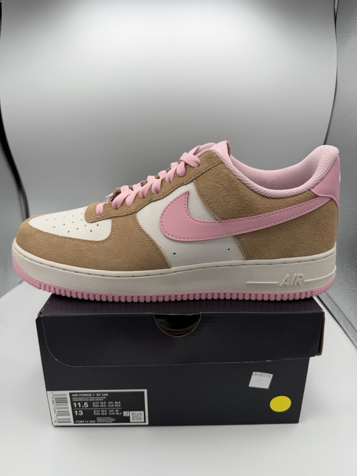 Size 11.5 - Nike Air Force 1 '07 LV8 Hemp Pink
