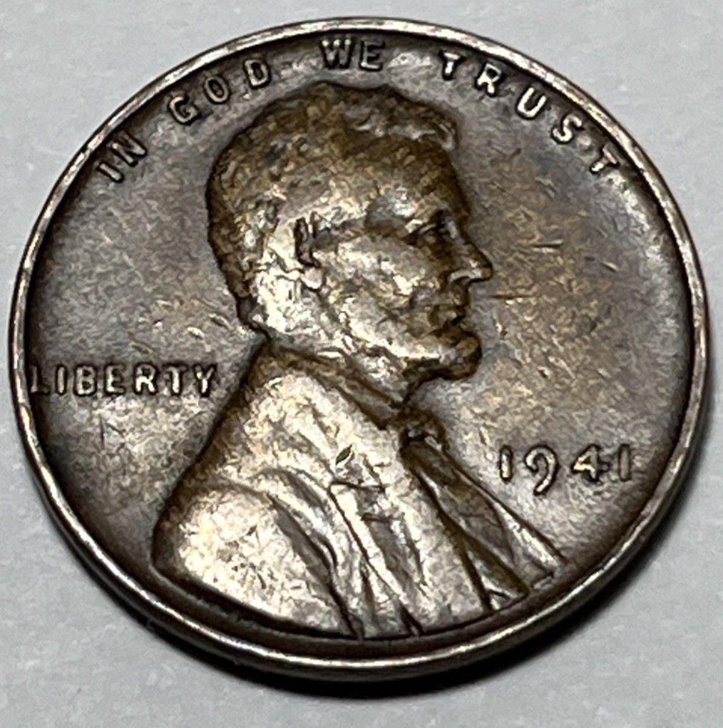 1941 Lincoln Wheat Cent Woody Improper Alloy Error