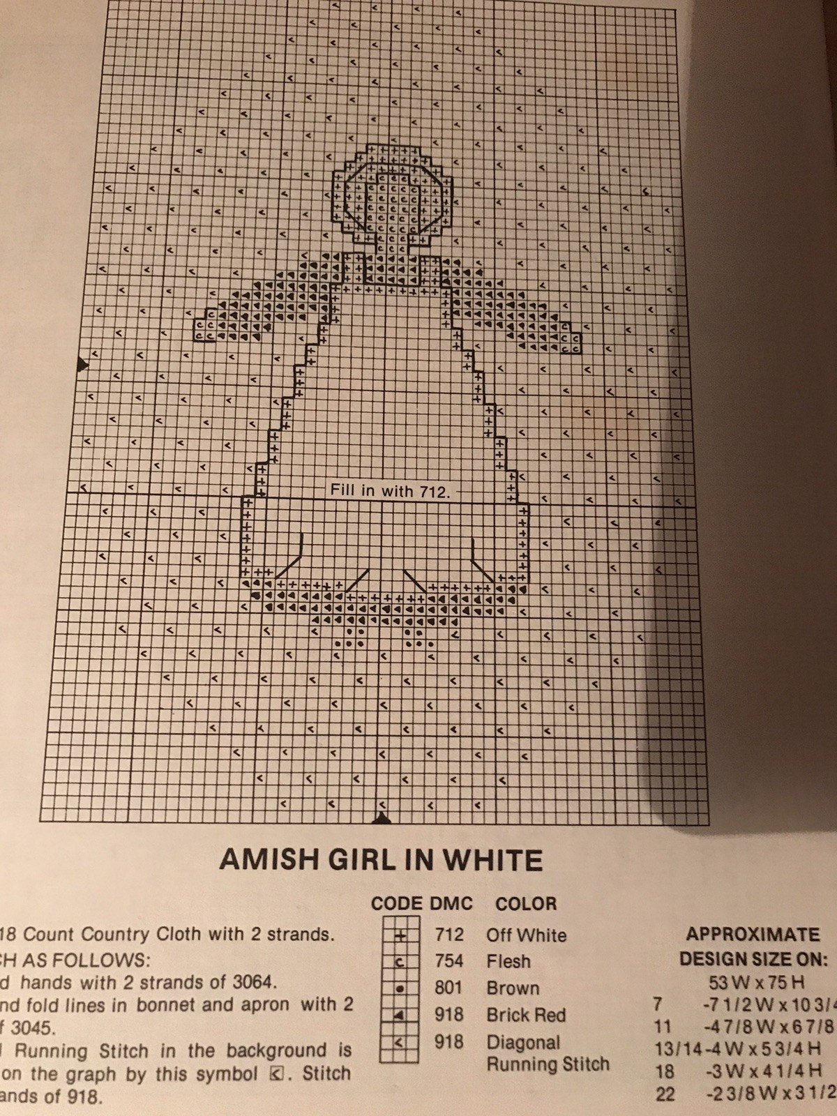 HOMESPUN ELEGANCE THE AMISH COUNTED CROSS STITCH PATTERN LEAFLET 1985