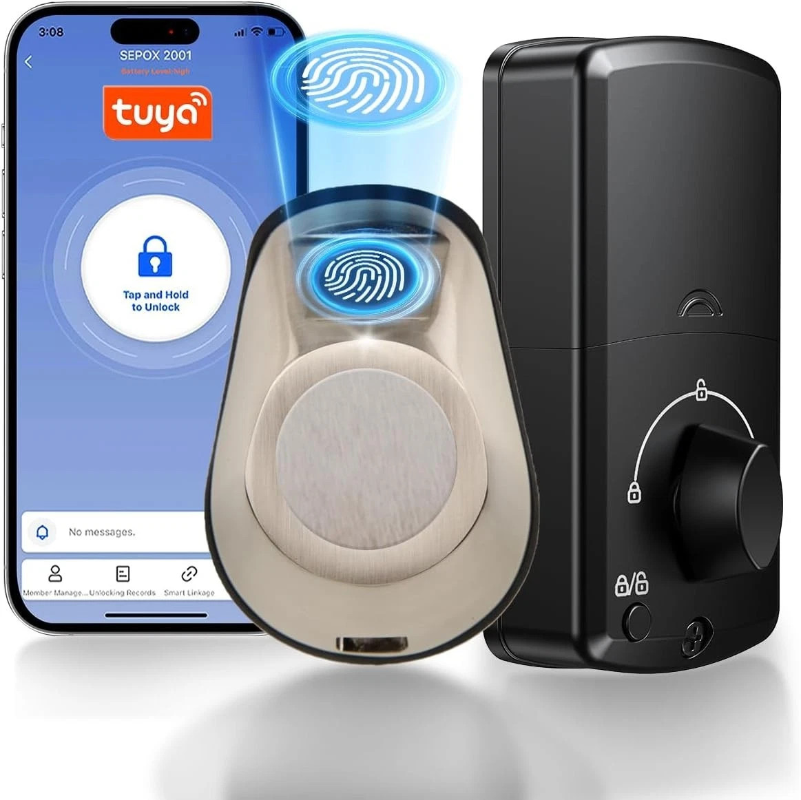 Upgraded Smart Door Lock Biometric Bluetooth Fingerprint Key Keyless Entry APP H
