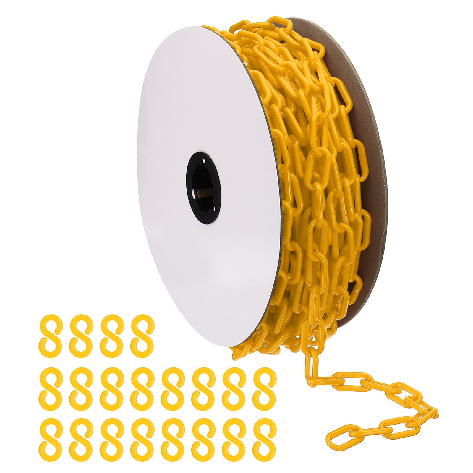 Plastic Chain,82 FEET Safety Barrier Chain for Crowd, 1/4inch(6mm) Yellow