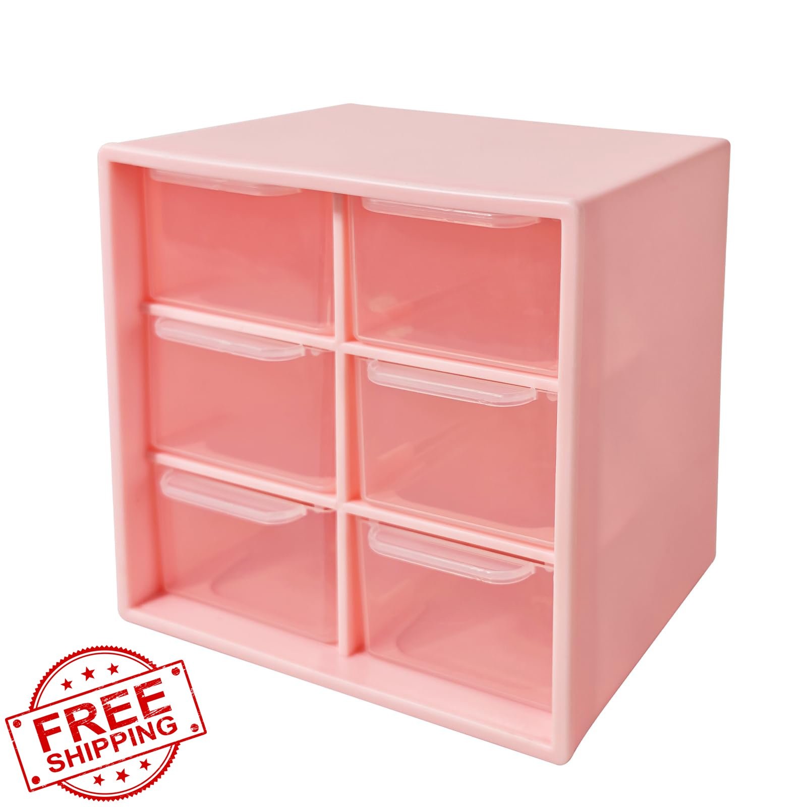 Small Drawer Organizer Desk, 4.7" Desktop Box w/ 6 Drawers