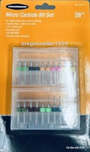 NEW HIGH QUALITY 20 Piece Micro Carbide Drill Bit Set For Hobby, Jewelry etc.