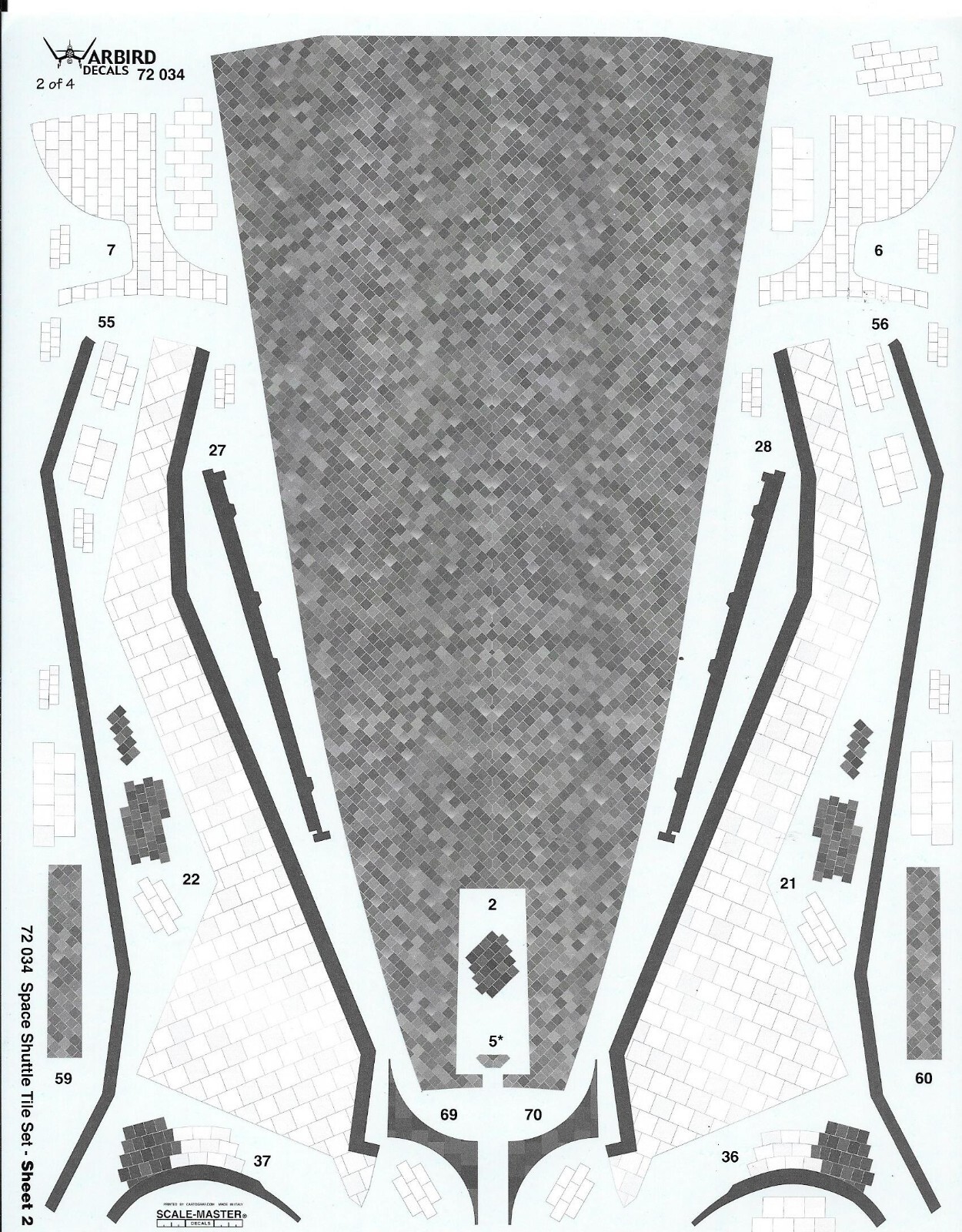 Restock!! Warbird Space Shuttle Tile Details, Decals 1/72 034 For Monogram Kit