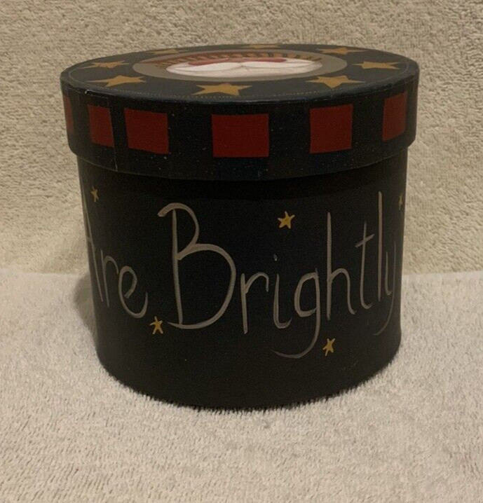 Greenbrier THE STARS ARE BRIGHTLY SHINING Christmas Gift / Storage Box 5x6 - EUC