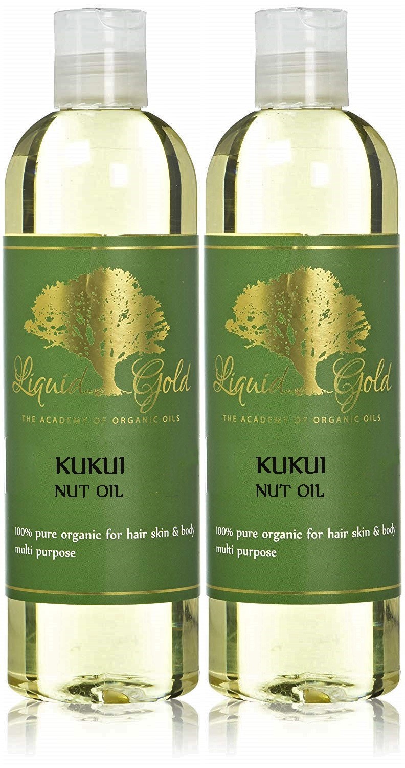 Liquid Gold Kukui Nut Oil 100% Pure Organic Cold Pressed for Skin Hair Health