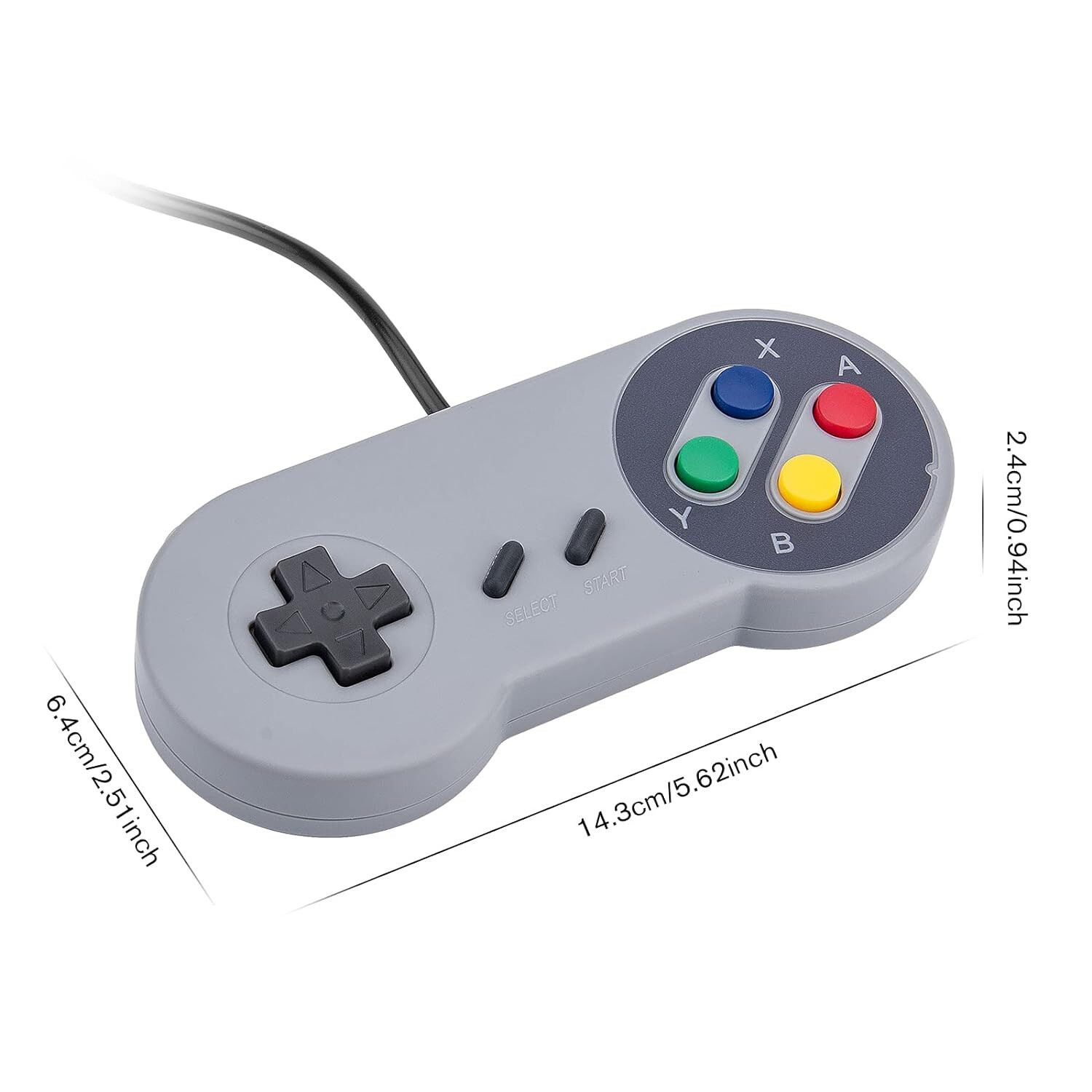 2 Pack Retro Super Nintendo SNES USB Controller for Windows PC Mac Raspberry Pi