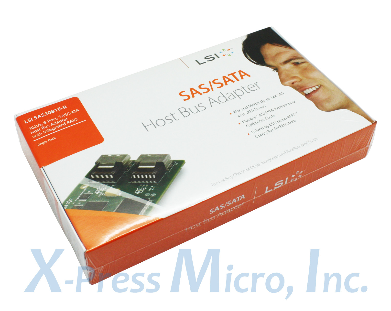 *LOT OF 2* NEW RETAIL LSI 8-PORT SAS/SATA 3Gb/s HBA HOST BUS ADAPTER SAS3081E-R