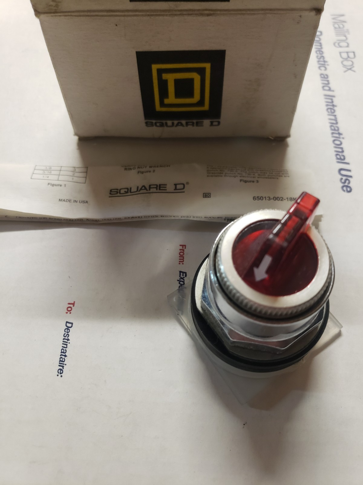 SQUARE D 3POS SELECTOR SWITCH KS43RH13 (MISSING CONTACT)