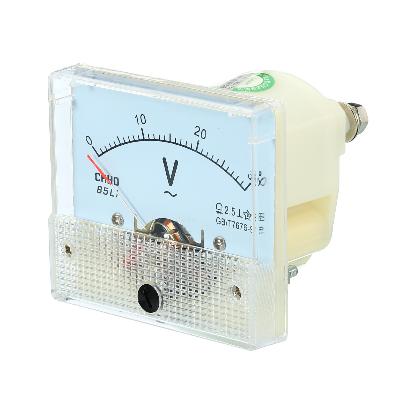 Analog Panel Voltmeter, 85L1 AC0-30V Volt Meter Gauge(White, Rectangle)