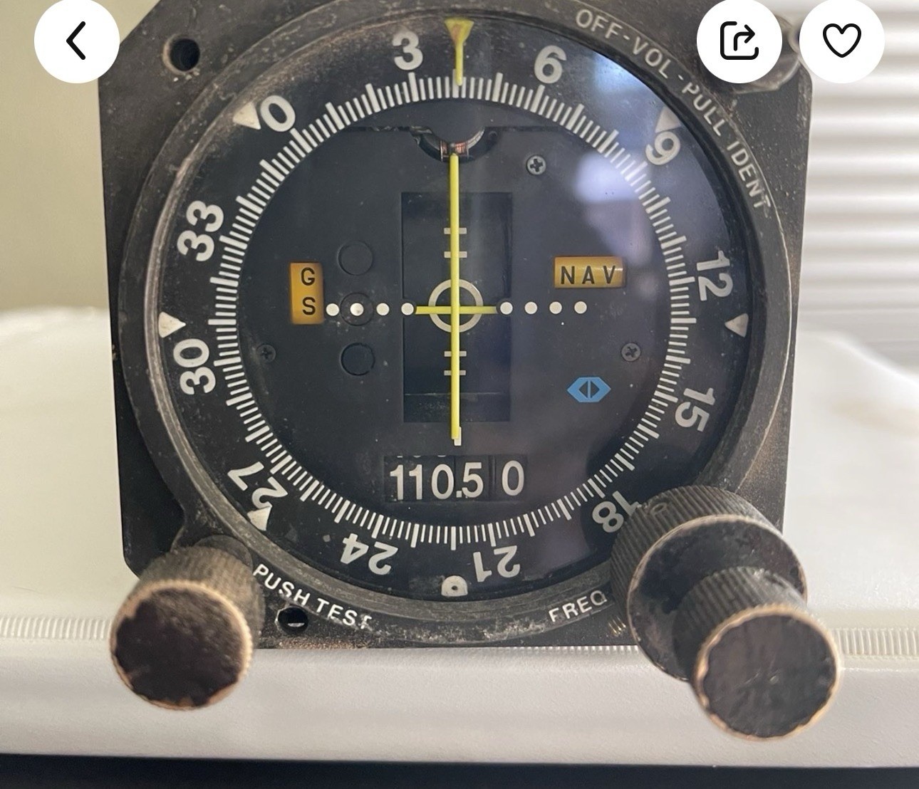 NAV AVIONICS 122 TSO NARCO GLIDESLOPE INDICATOR RECEIVER