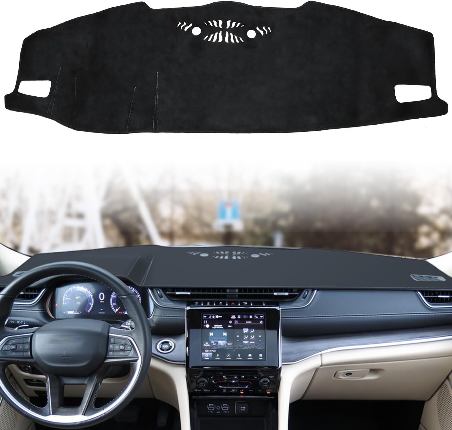 Anti-Slip For 2021-2025 Jeep Grand Cherokee L Dash Cover Dashmat Dashboard Mat