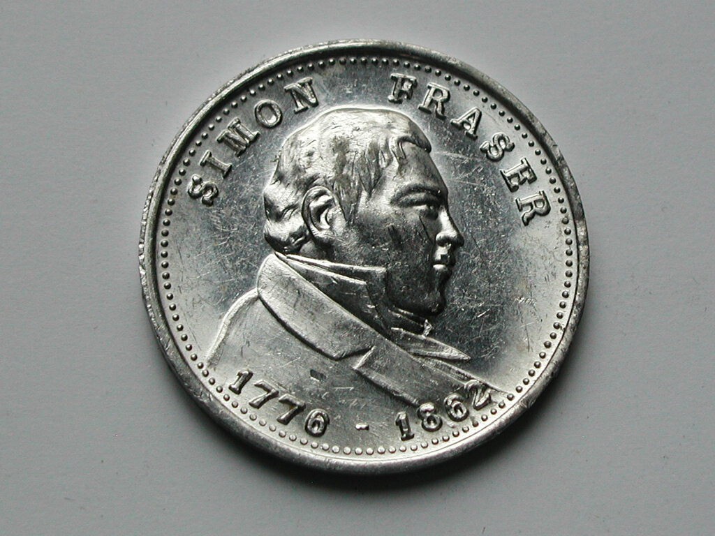 Canada Explorer Simon Fraser (b.1776-d.1862) High Relief Aluminum Medal