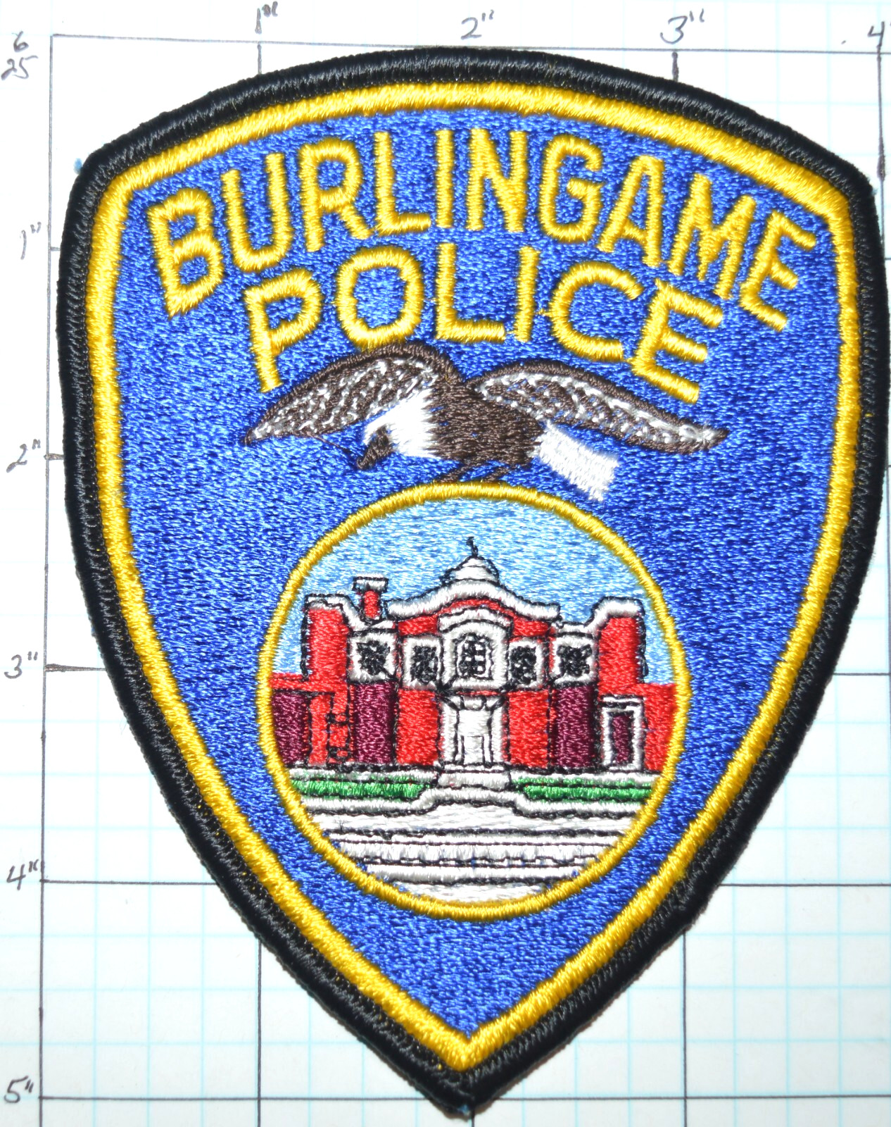 CALIFORNIA, BURLINGAME VINTAGE POLICE DEPT PATCH