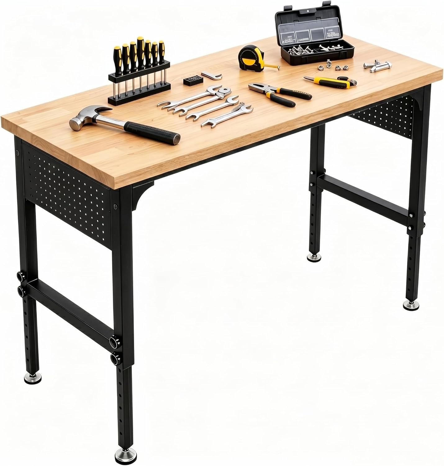 60" Heavy-Duty Garage Workbench 2300LBS Capacity Work Table with Power Strip