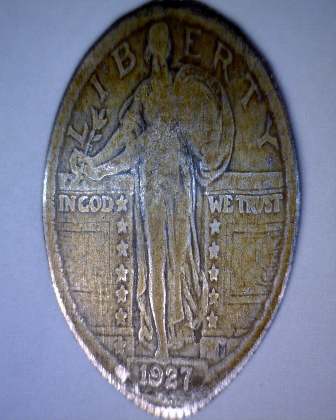 1927 Standing Liberty SILVER Quarter Elongated Coin SCARCE TYPE   NR