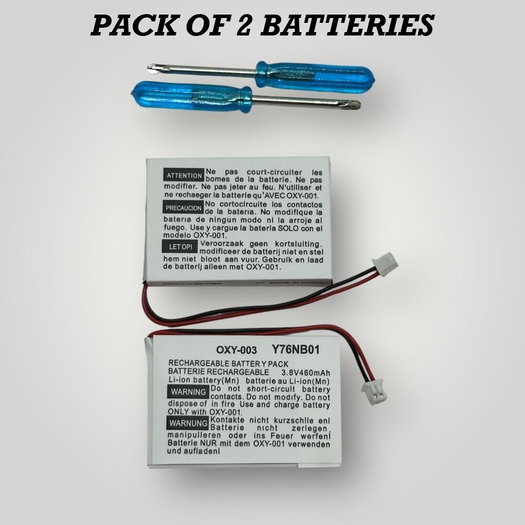 Game Boy Micro 460 mAh Replacement Battery GBM OXY-003 OXY-001 2 PACK WHITE