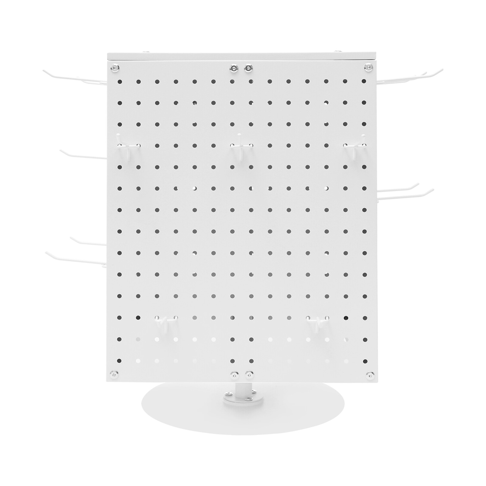 Pegboard Rotating Display Stand, 4 Sided Spinning Peg Board Display, w/ 20 hooks