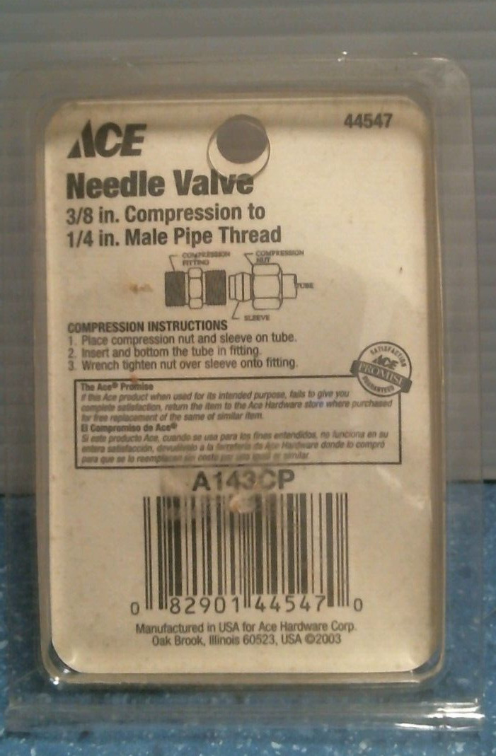 ACE Needle Valve 3/8" X 1/4" (44547) FS