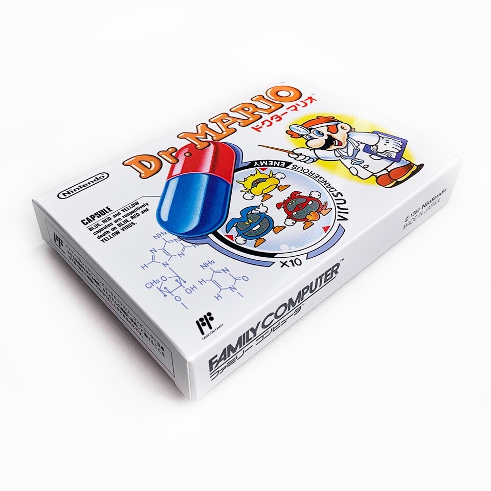 DR. MARIO - Empty box Famicom replacement spare case with tray, doctor mario