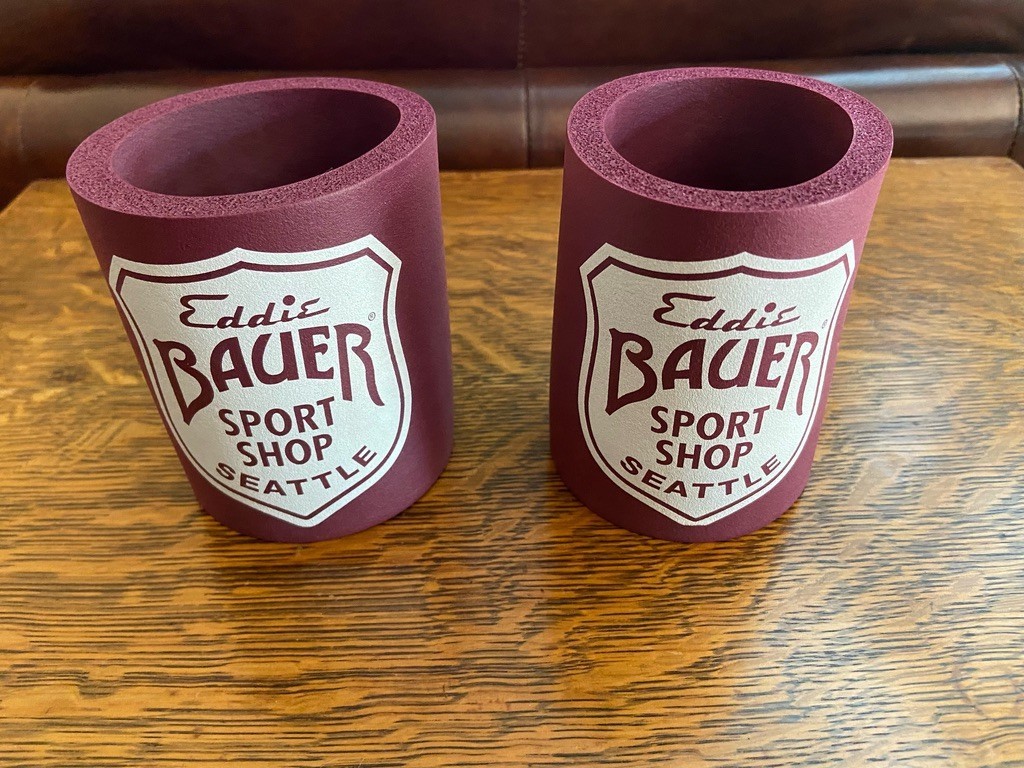 Eddie Bauer Sport Shop Seattle Vintage Koozies, Very Nice Condition