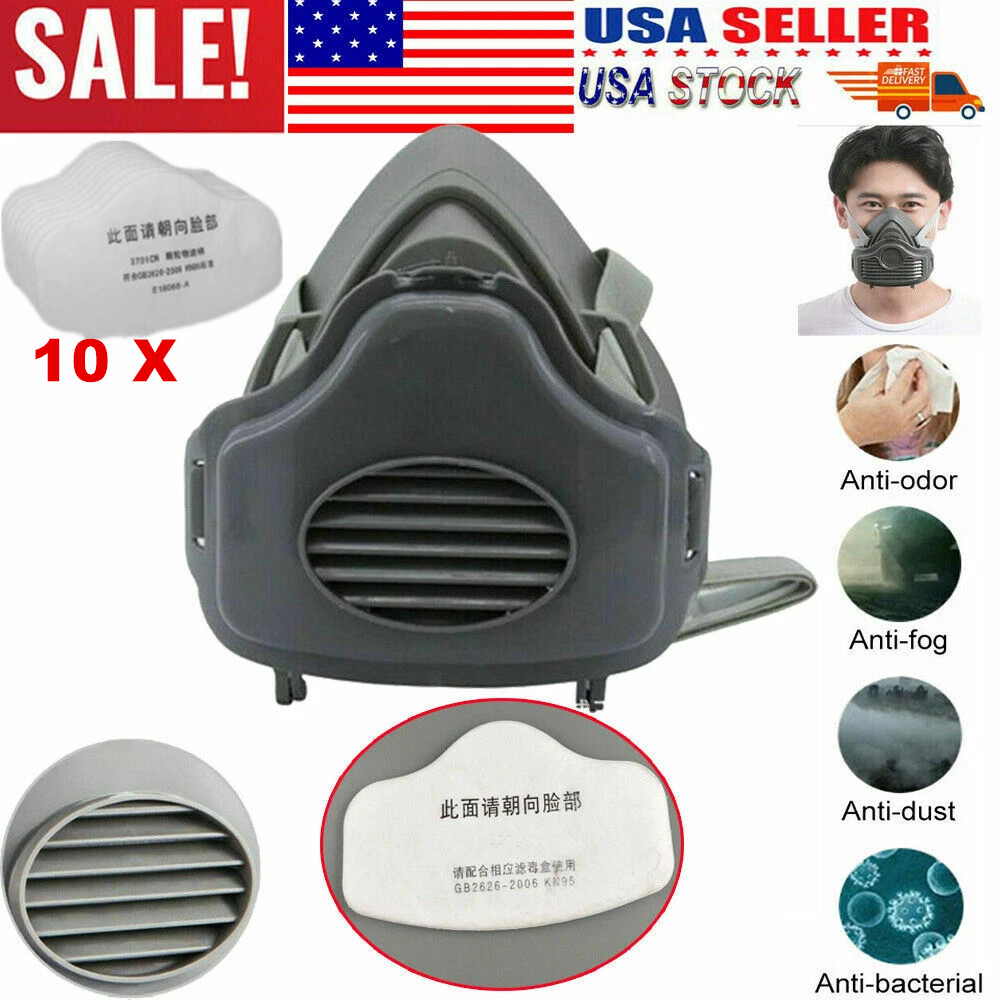 Half Face Cover Mask Respirator for Painting Spray Welding Sanding Asbestos Mold