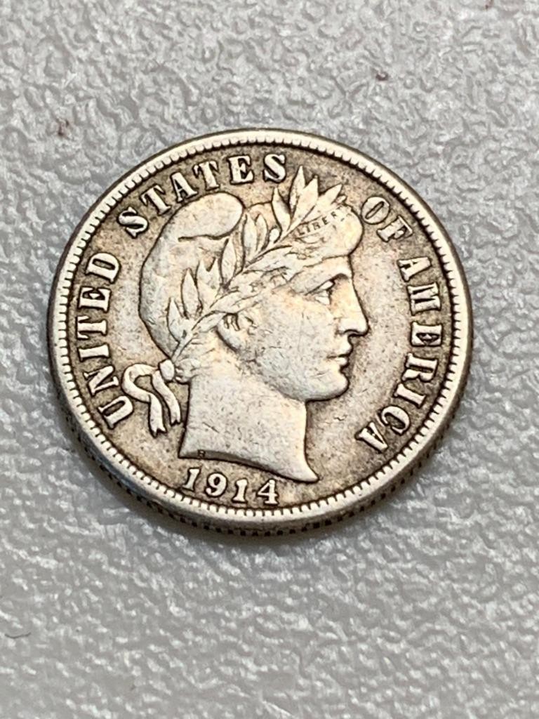1914-P Barber Dime XF Condition SKU#36087