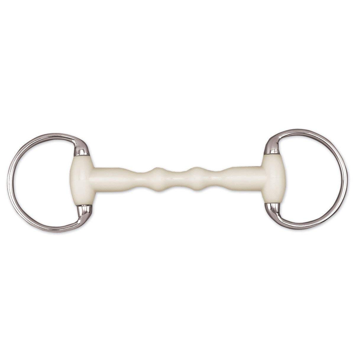 HAPPY MOUTH Mullen Shaped Round Eggbutt Horse Bit with Stainless Steel Rings