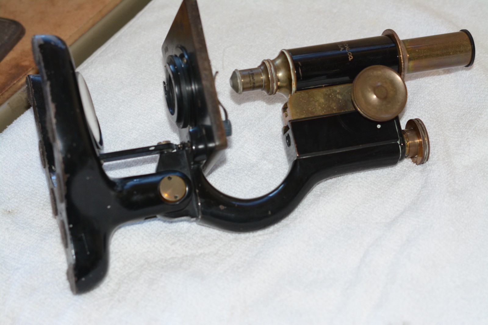 Microscopes. Antique. Bausch Lomb mirror microscope