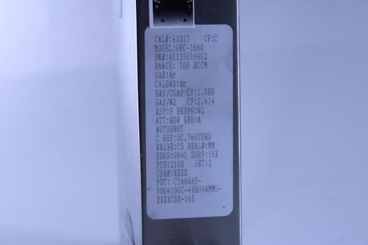 UNIT INSTRUMENTS Mass flow Controller UFC-1660 100SCCm Ar