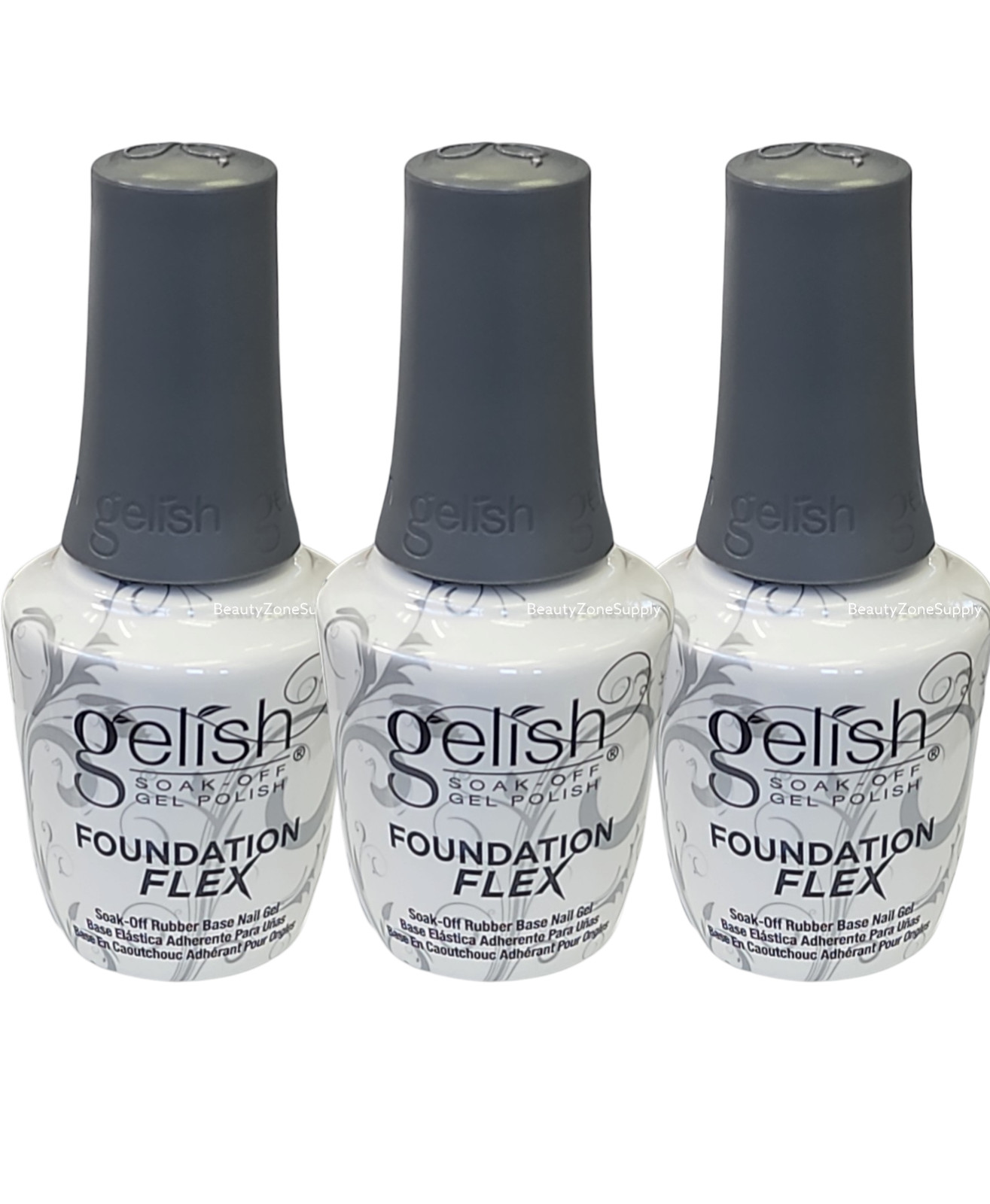 Gelish Brush On Foundation Flex Gel Clear Pack of 3 Bottles