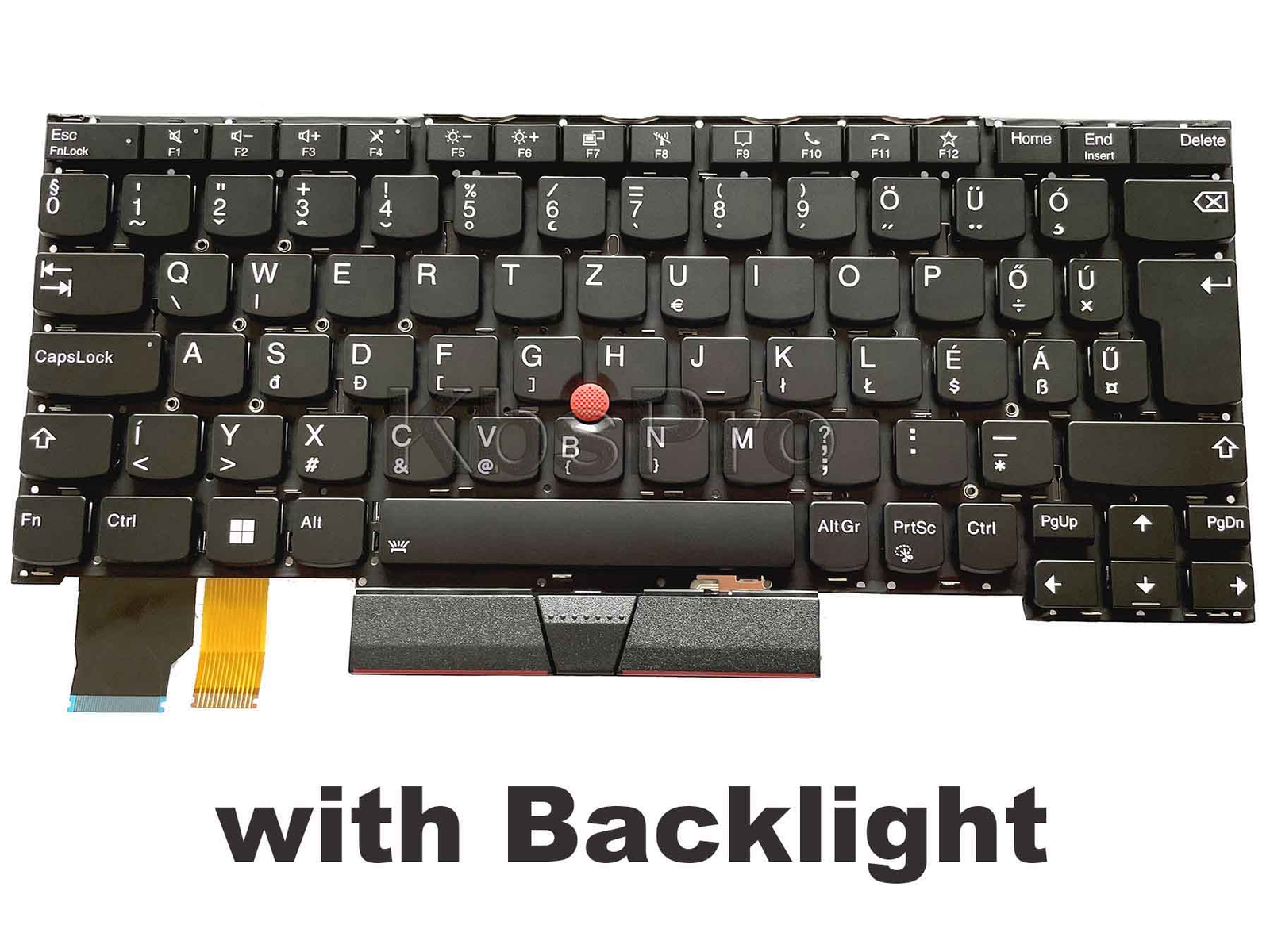 Backlit Hungarian Keyboard for Lenovo ThinkPad X390 Yoga, X13 Yoga Gen 1 QWERTZ