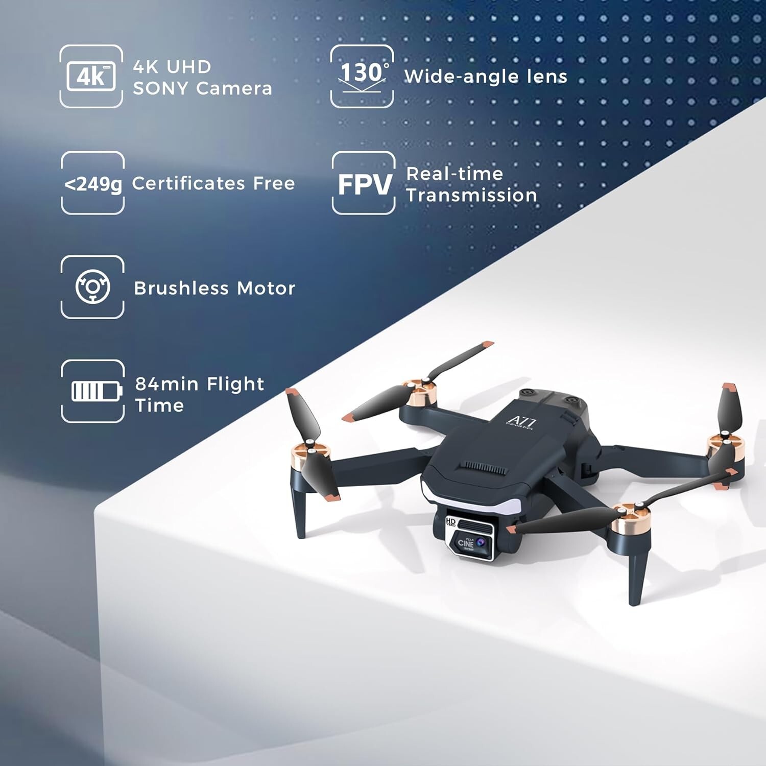 Super Enduring Brushless Motor Drone with 84 Mins Super Long Flight Time, Drone