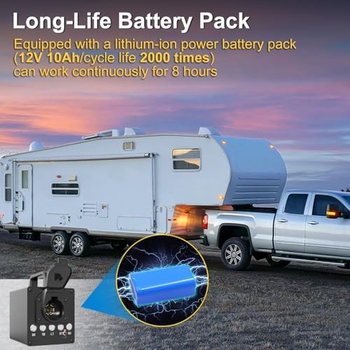 Portable Trailer Light Tester Box, Wireless Remote Control Operation, Black