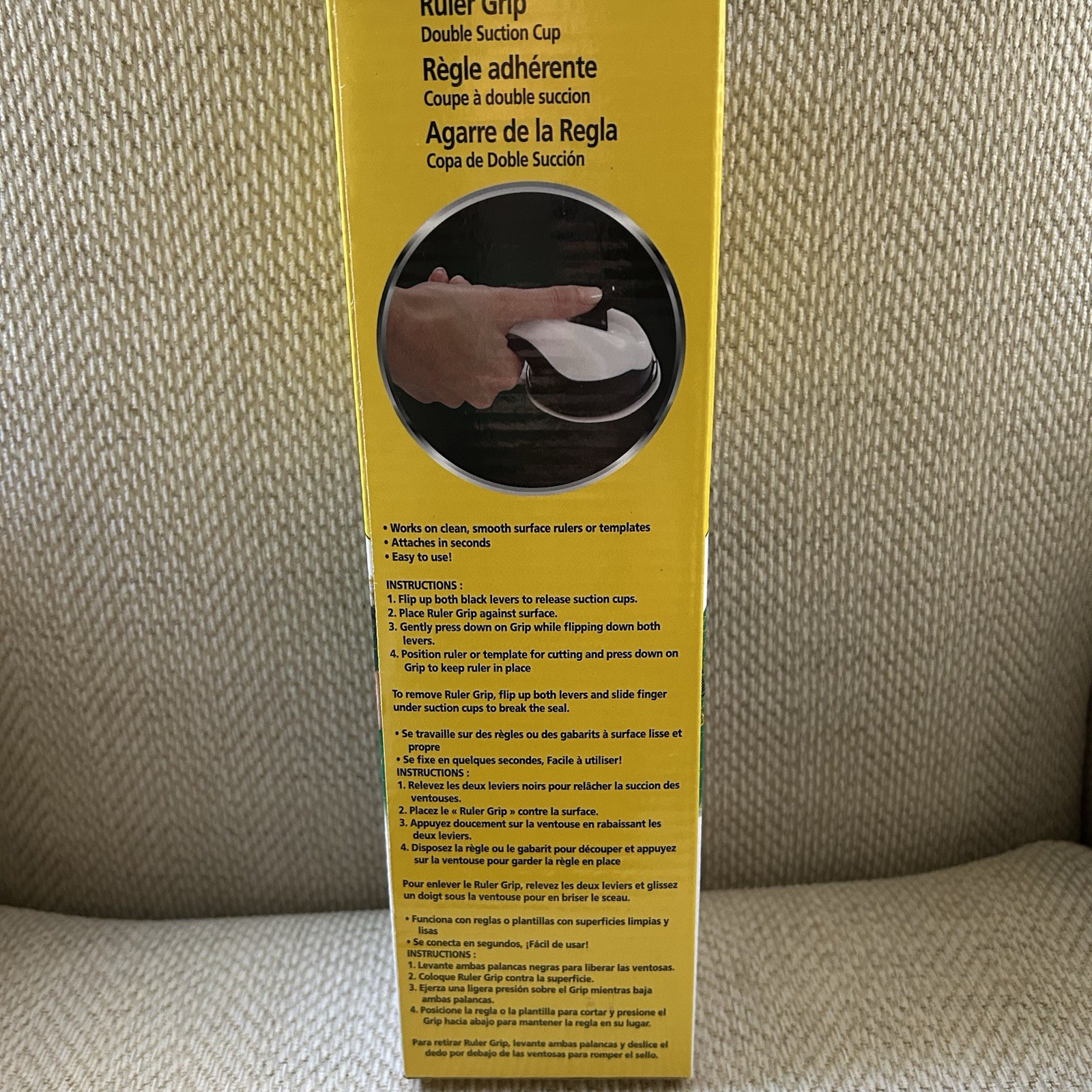 Omnigrid 2229 Ruler Grip Double Suction Cup White New Open Box