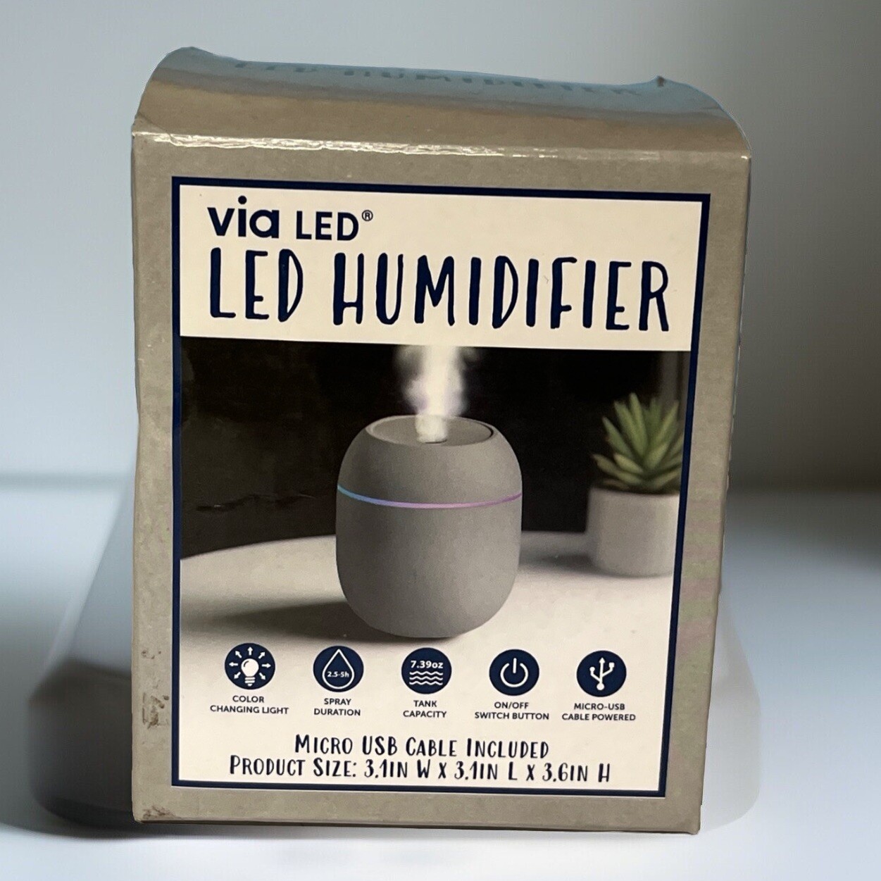 Via Led LED Miniature Humidifier Portable New