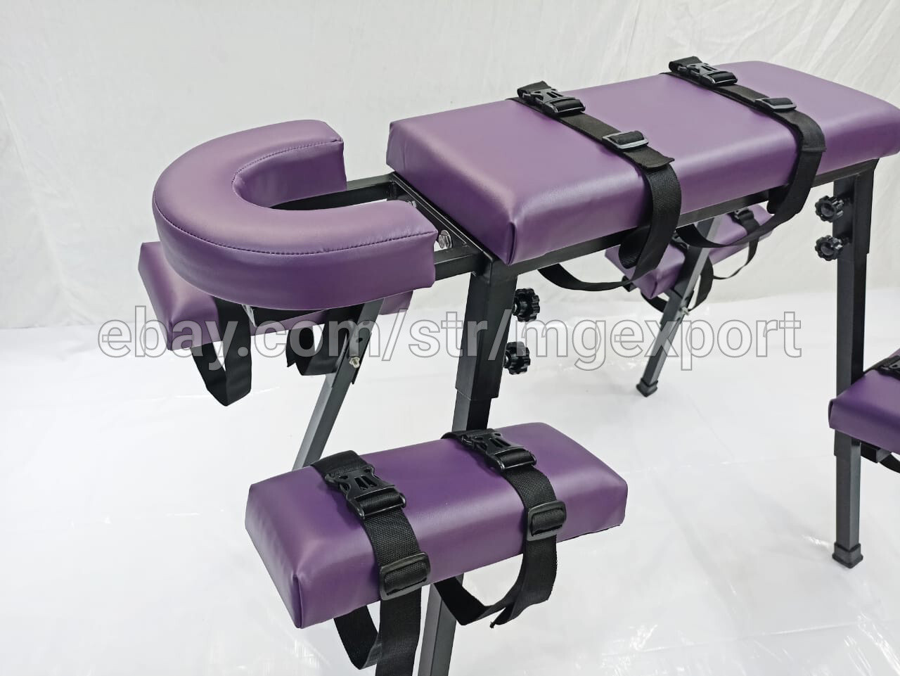 Portable Bench With Headrest Purple Color