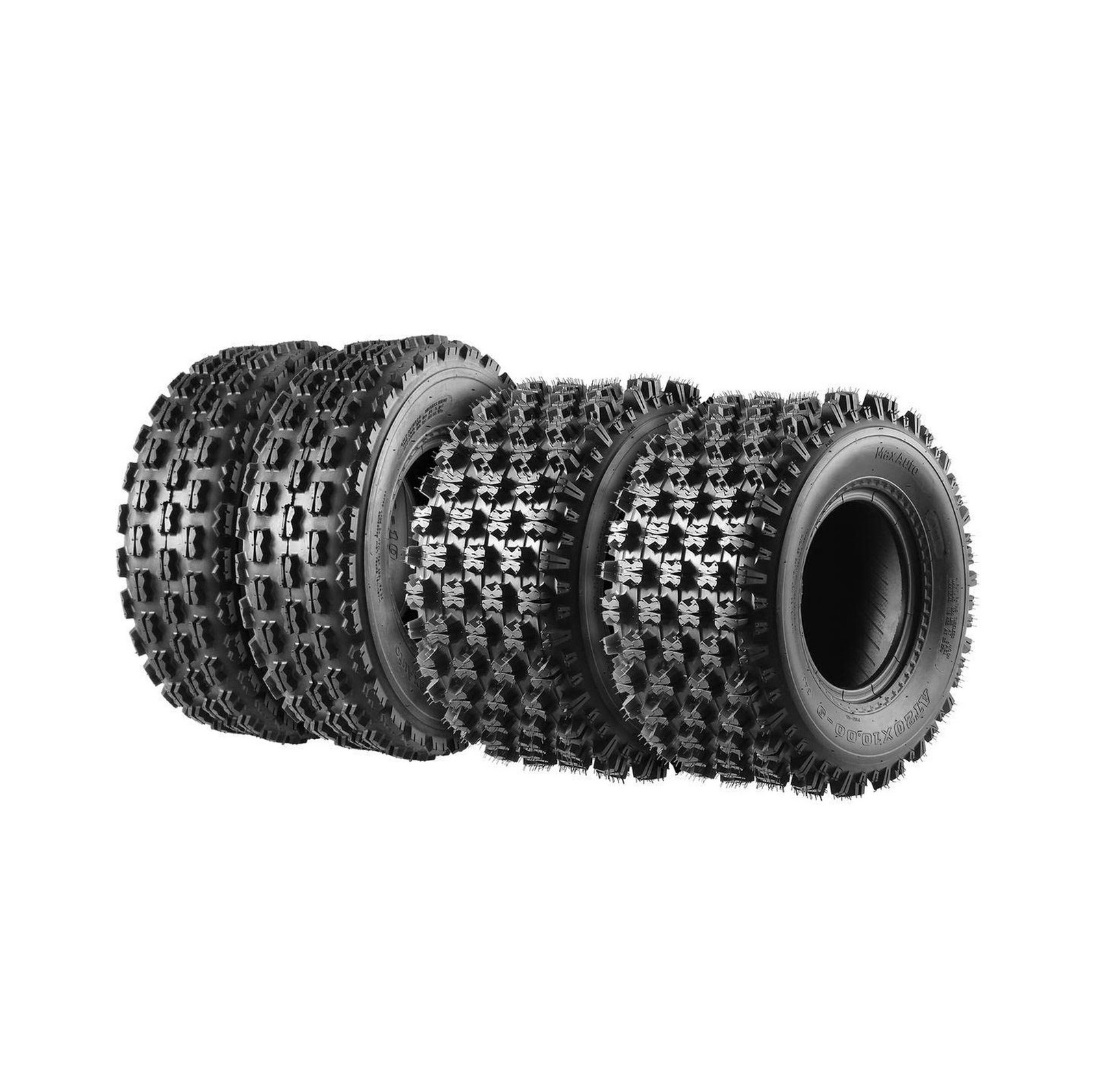 MaxAuto Set of 4 Sport ATV Tires 22x7-10 Front & 20x10-9 Rear UTV Tires 4PR 2...