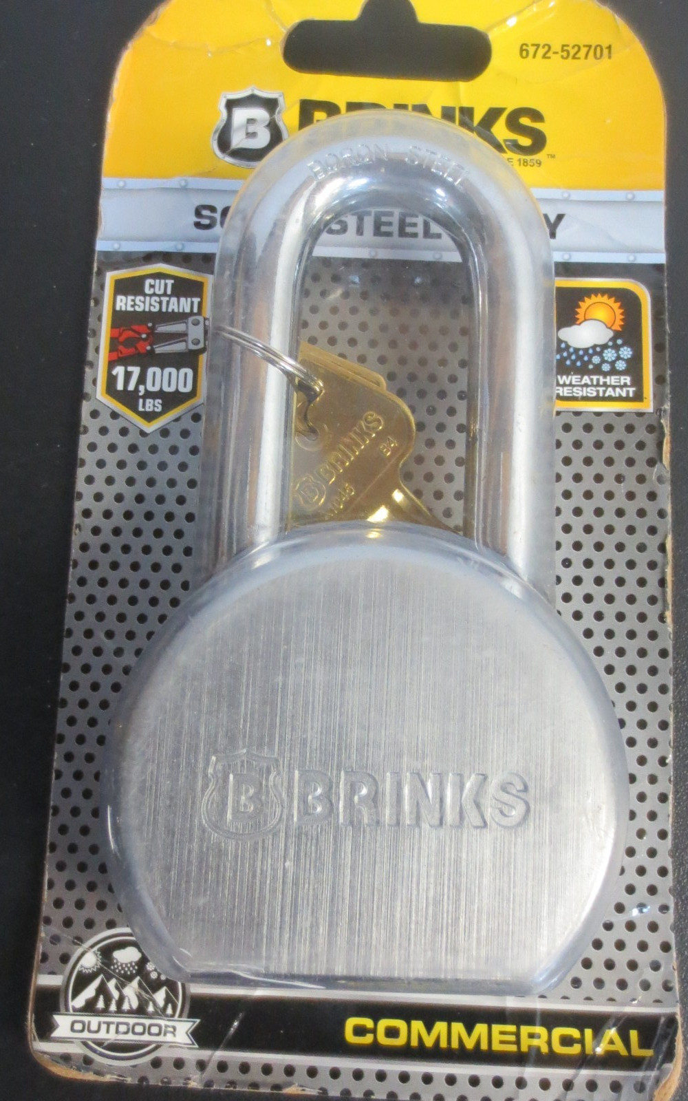 Brinks 2.5-in Steel Shackle Keyed Padlock 672-52701