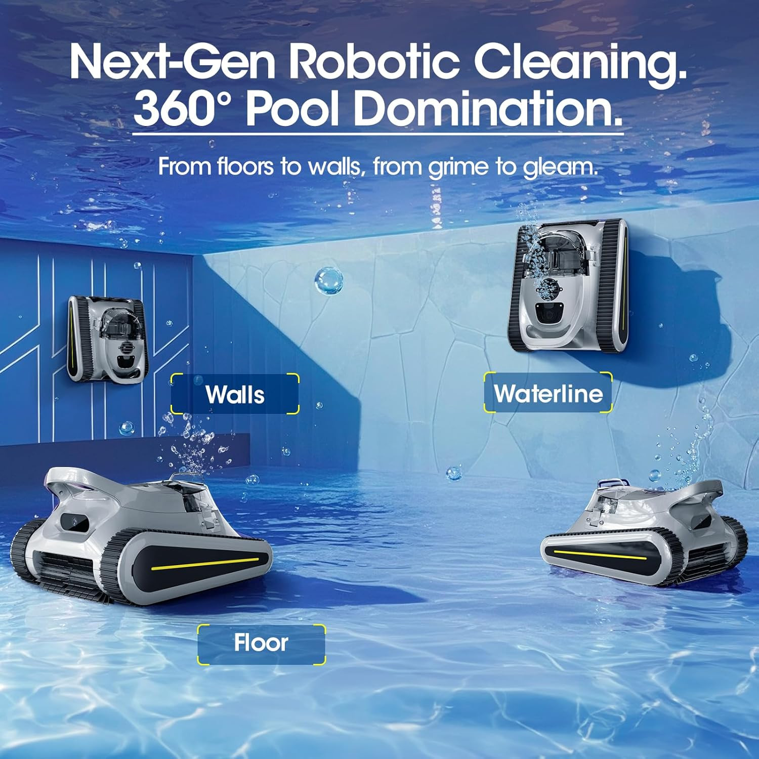 2026 Automatic Pool Cleaner Vacuum Wall Climbing for InGround Pools Self-Parking