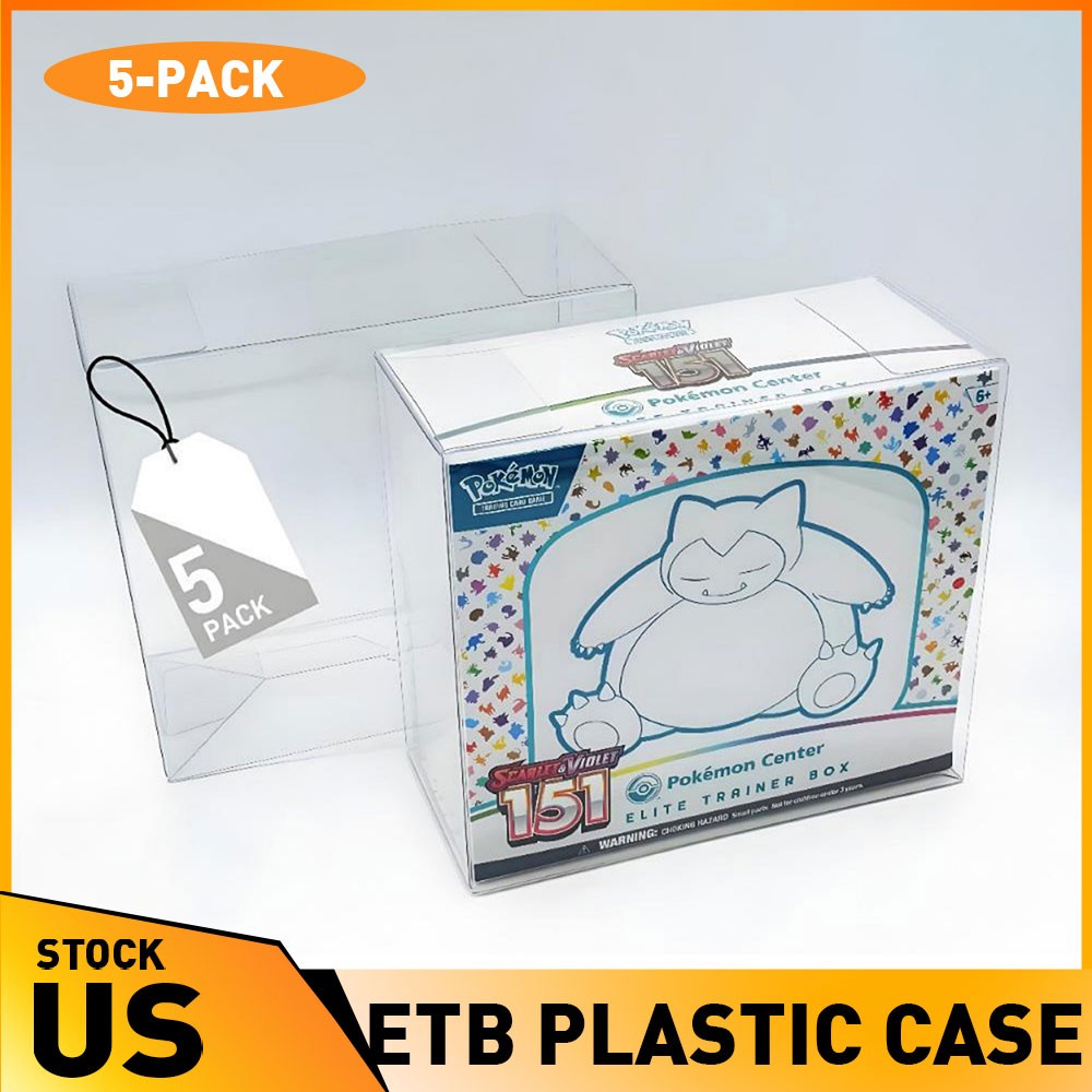 New Plastic Display Case Protector for Pokemon Elite Trainer Box ETB (5 Pack)