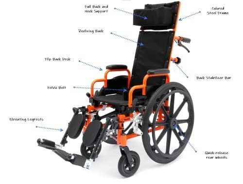 CIRCLE SPECIALTY, Ziggo Pro Seat Width Pediatric Reclining Wheelchair for...