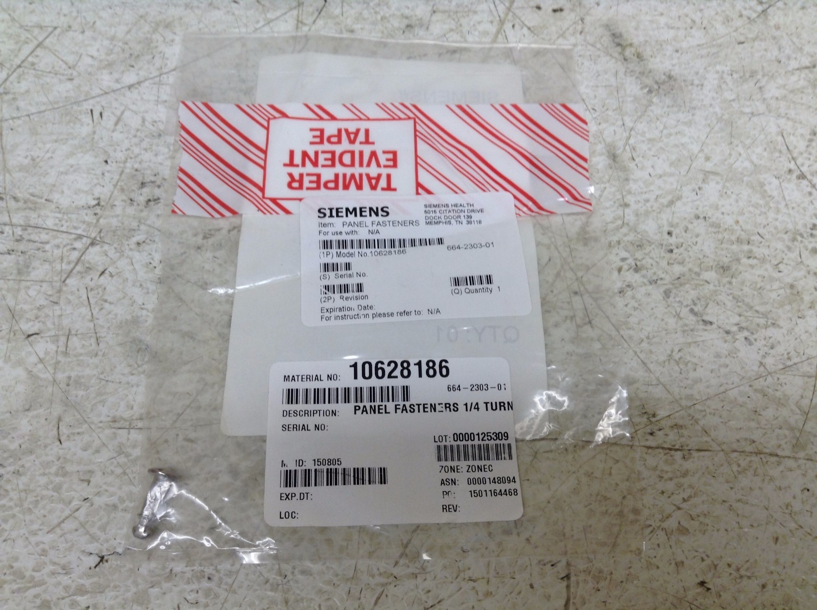 Siemens 10628186 Panel Fastener 1/4 664-2303-01 664230301 New