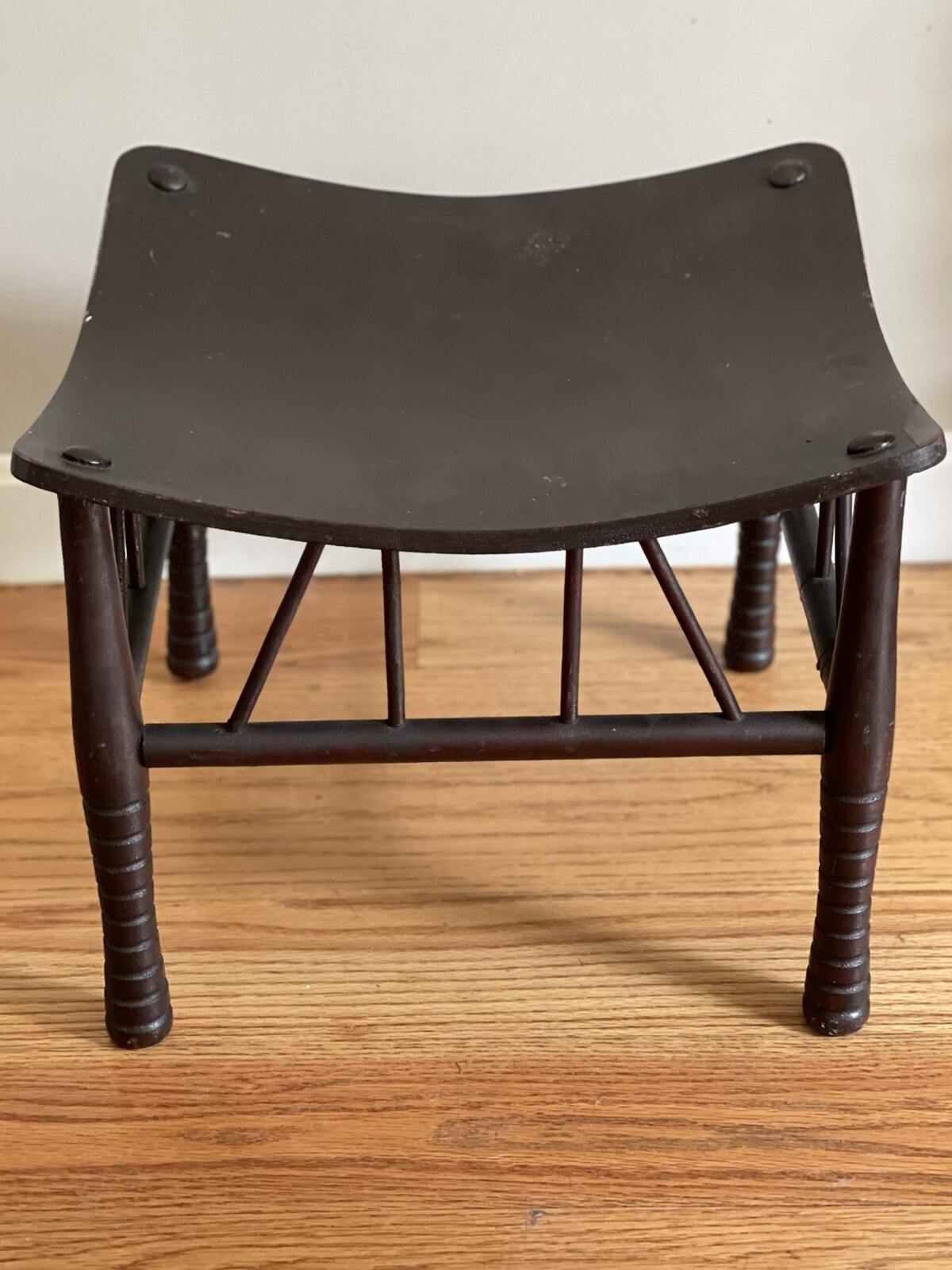 Antique Egyptian Revival Wood Thebes Stool