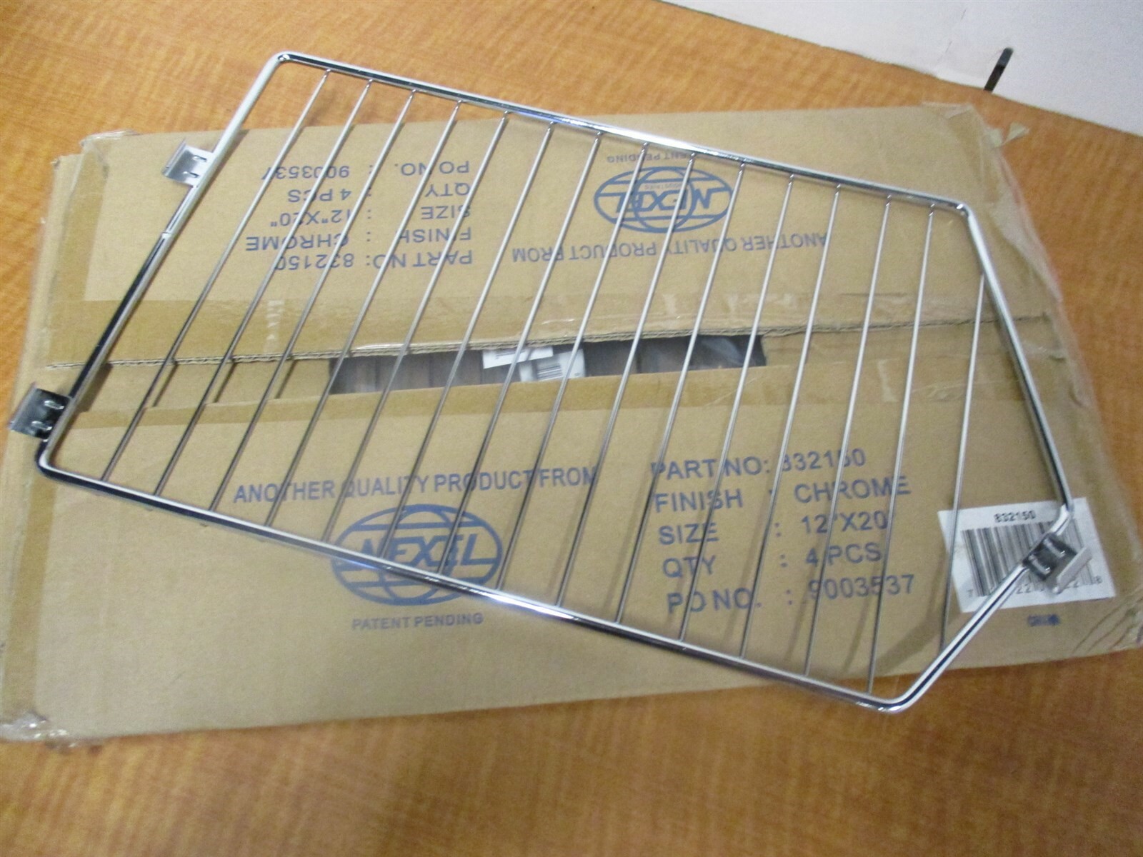 Lot Of 4 Nexel 20" X 12" Wire Dividers - 13523200 - Chrome, Steel, NEW