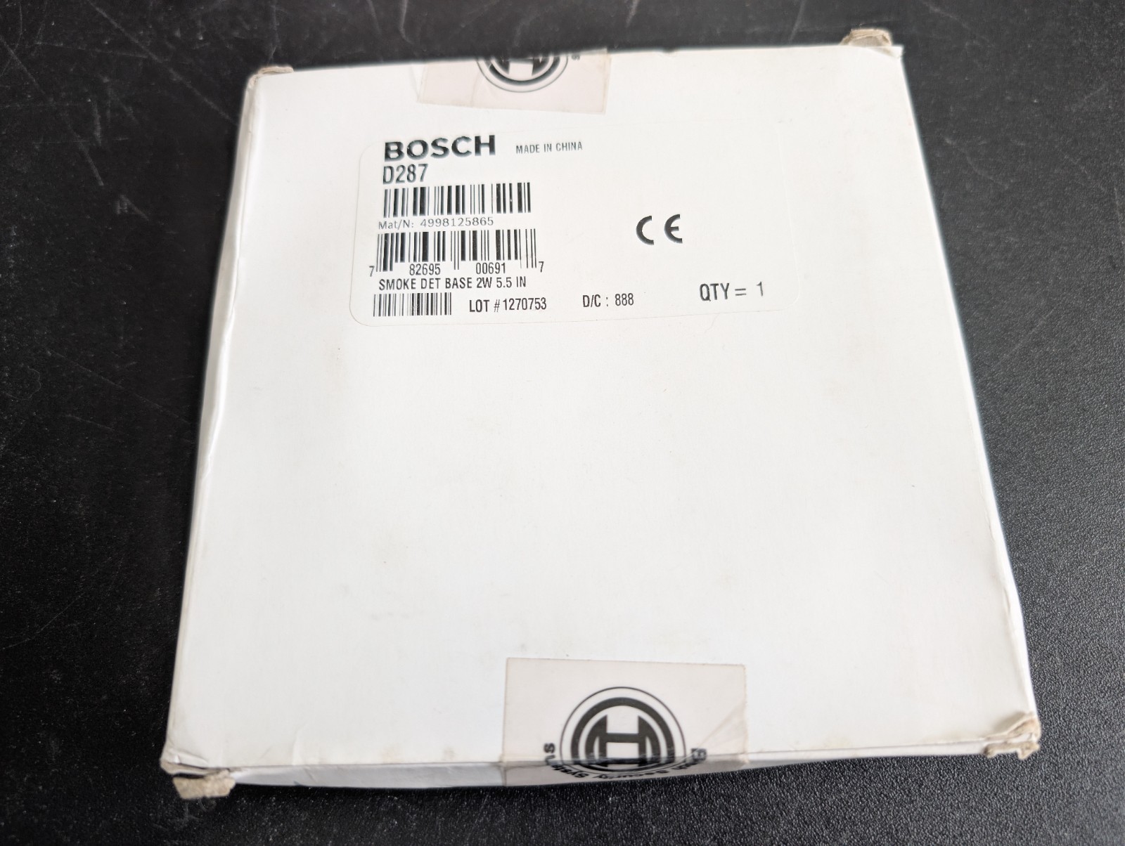 NEW SEALED BOSCH D287  2-WIRE SMOKE DETECTOR BASE RADIONICS
