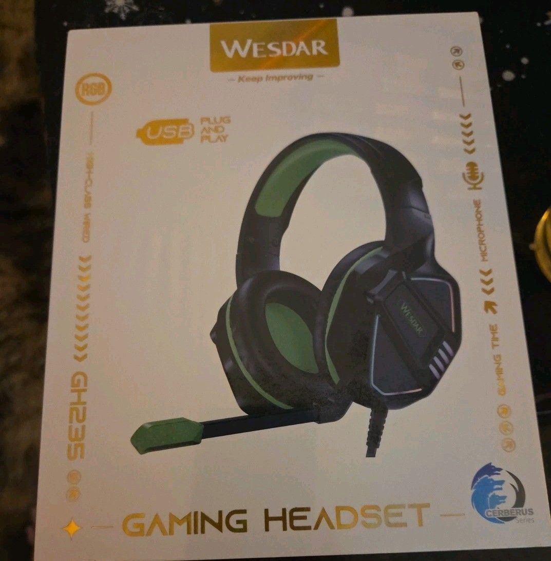 Wesdar Gaming Wired Headset GH235.  Brand New Works With PS4/5 -PC-Mac- Switch
