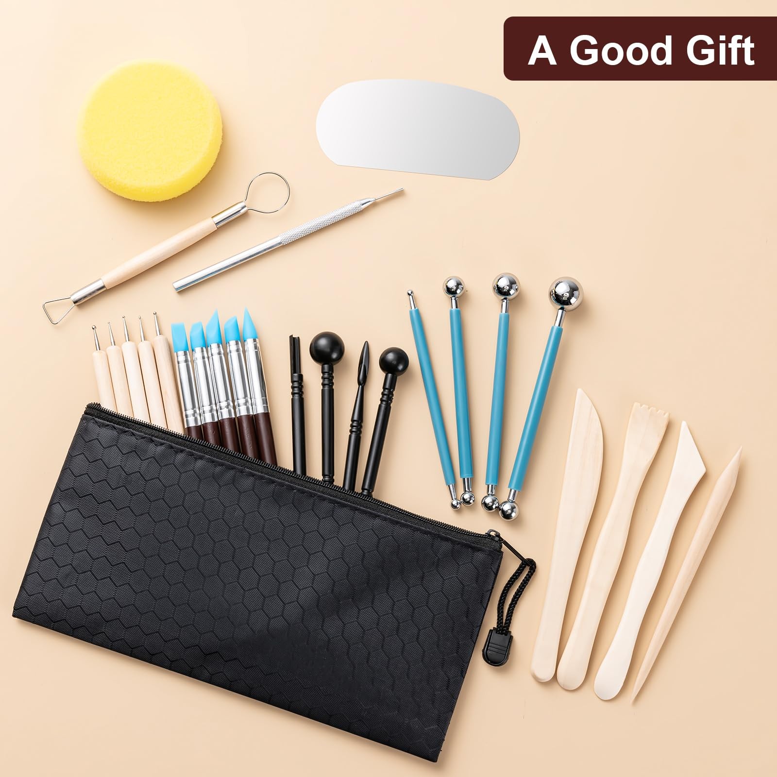27PCS Pottery Tools Kit, Practical Clay Sculpting Tools for Art & Craft